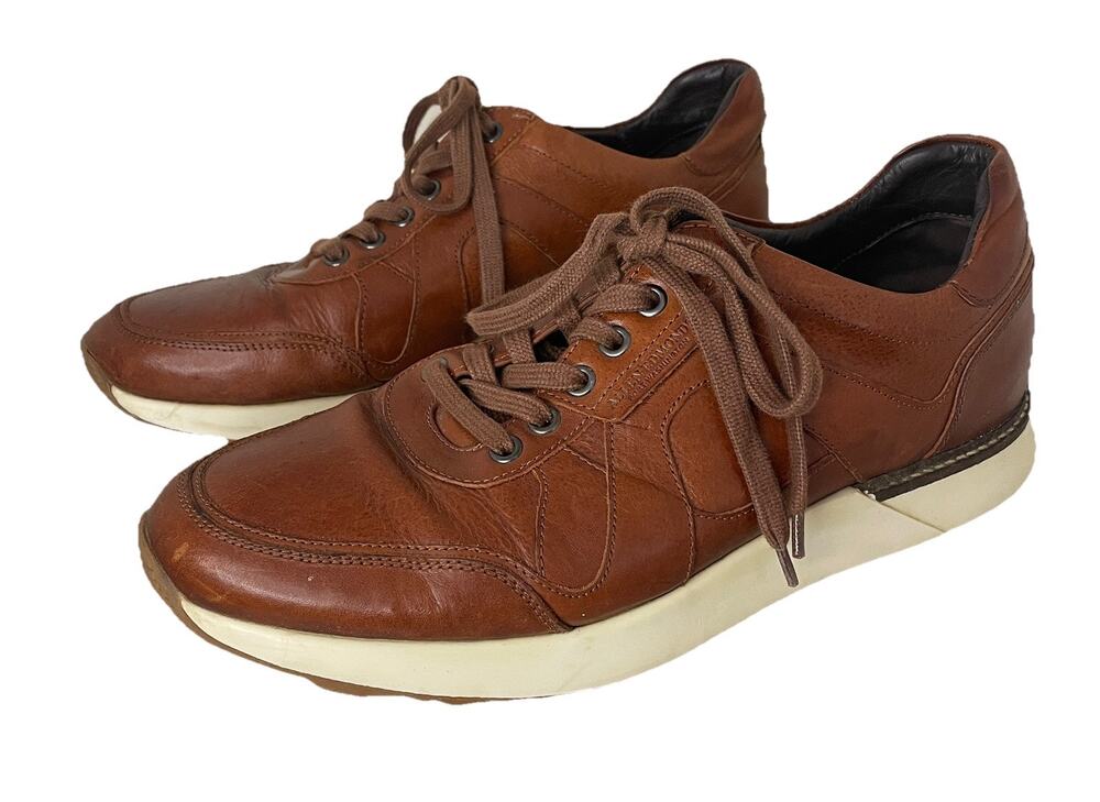 Allen Edmonds "A-TRAINER" Walnut Brown Lace Up Leather Sneakers Men Sz 10 D